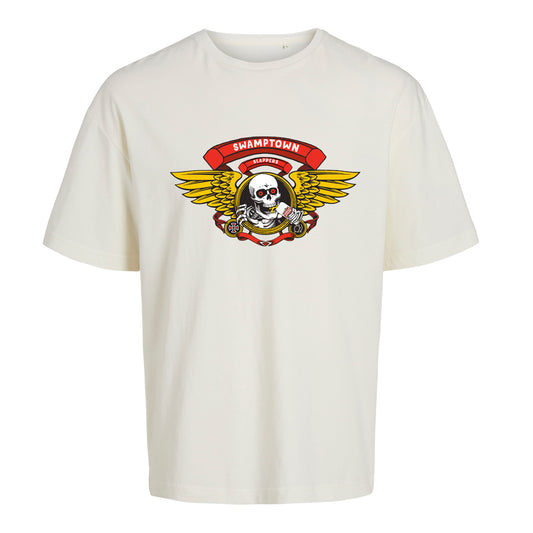 SWAMPTOWN SLAPPERS T SHIRT - EGRET